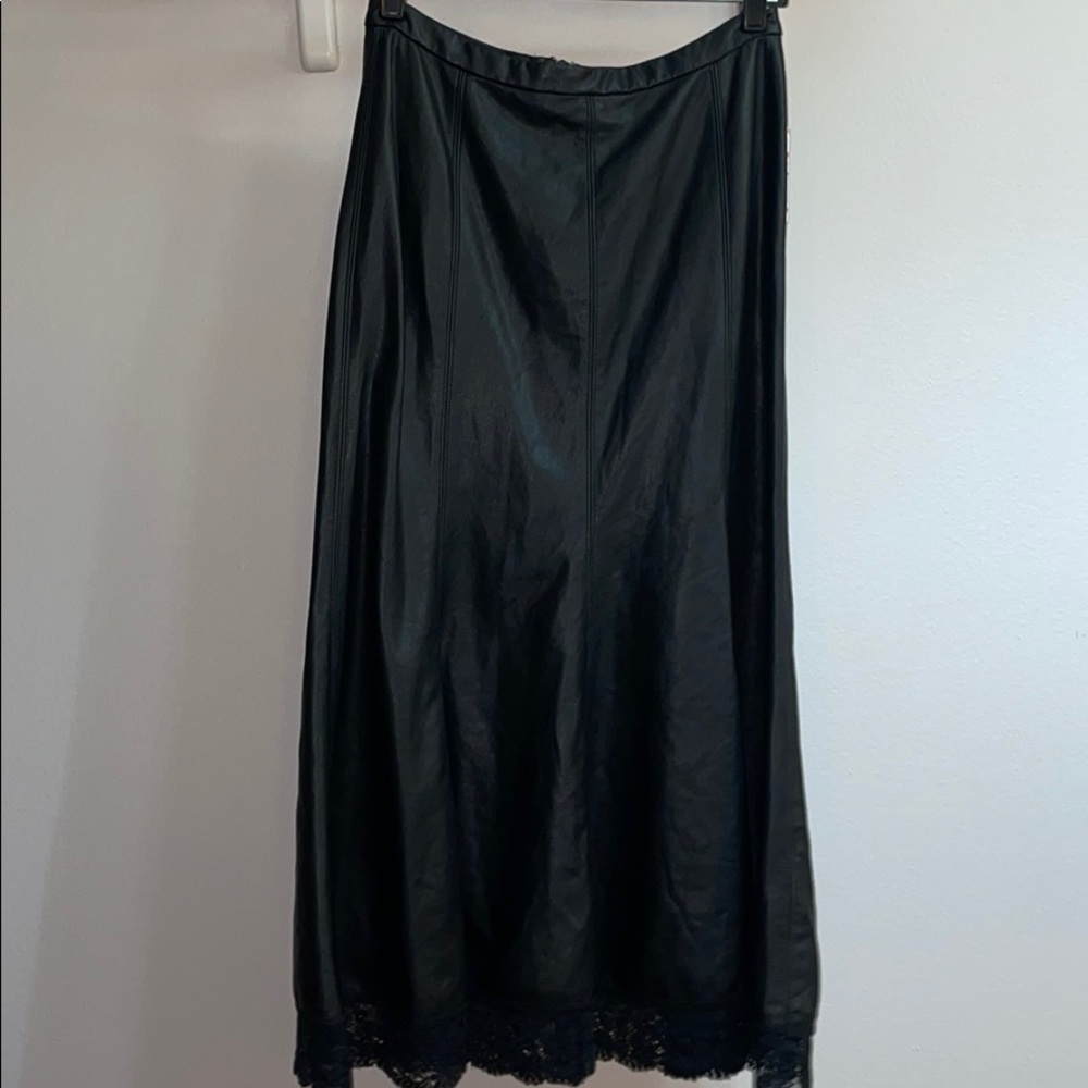 Black Faux Leather Free People Skirt
